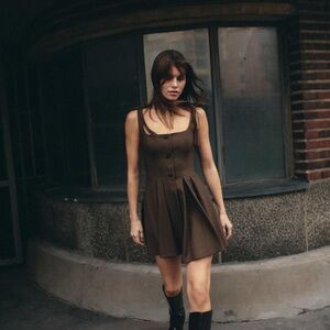 Zara Chocolate Brown Mini Dress
